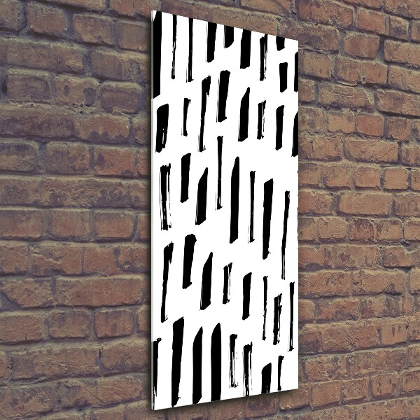 Glasbild vertikales Schwarze und weiße Flecken