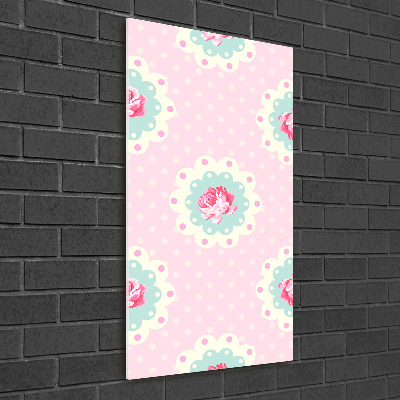 Glasbild vertikales Rosen