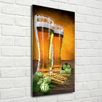 Glasbild vertikales Zwei Gläser Bier