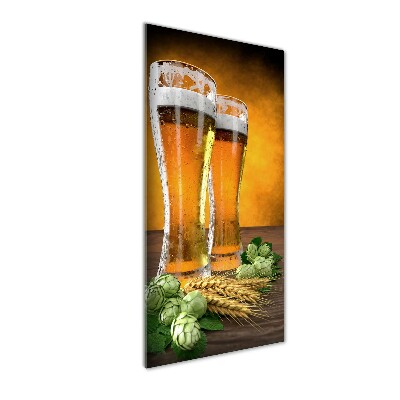 Glasbild vertikales Zwei Gläser Bier