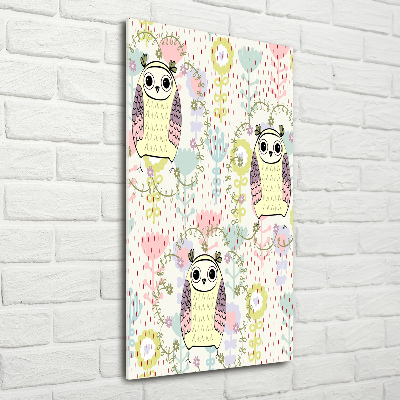 Bild aus glas vertikales Eulen