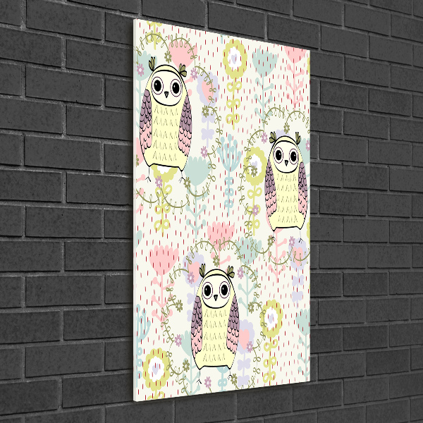 Bild aus glas vertikales Eulen