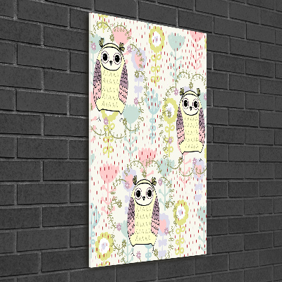 Bild aus glas vertikales Eulen