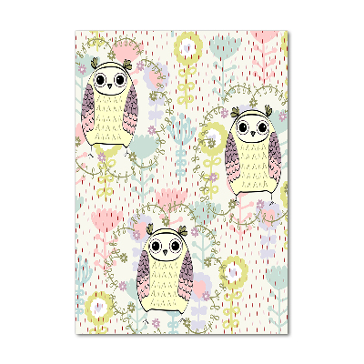 Bild aus glas vertikales Eulen