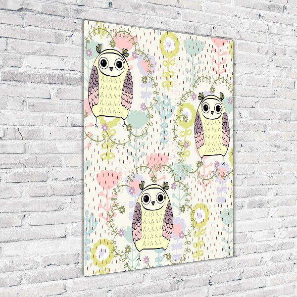 Bild aus glas vertikales Eulen