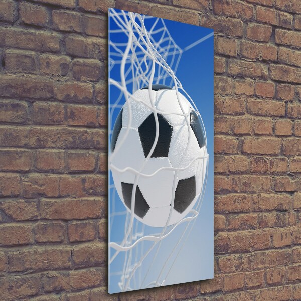 Bild aus glas vertikales Der Ball ist im Tor