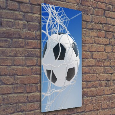 Bild aus glas vertikales Der Ball ist im Tor