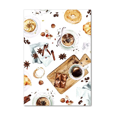 Glasbild vertikales Frühstück