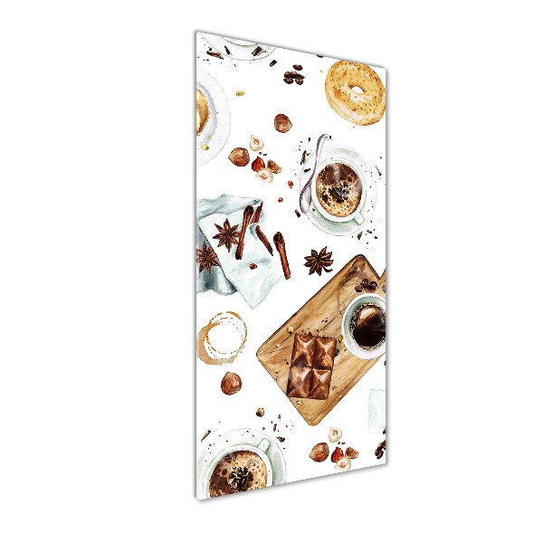 Glasbild vertikales Frühstück