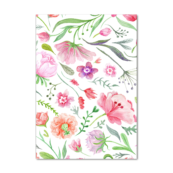 Foto auf glas vertikales Wildblumen