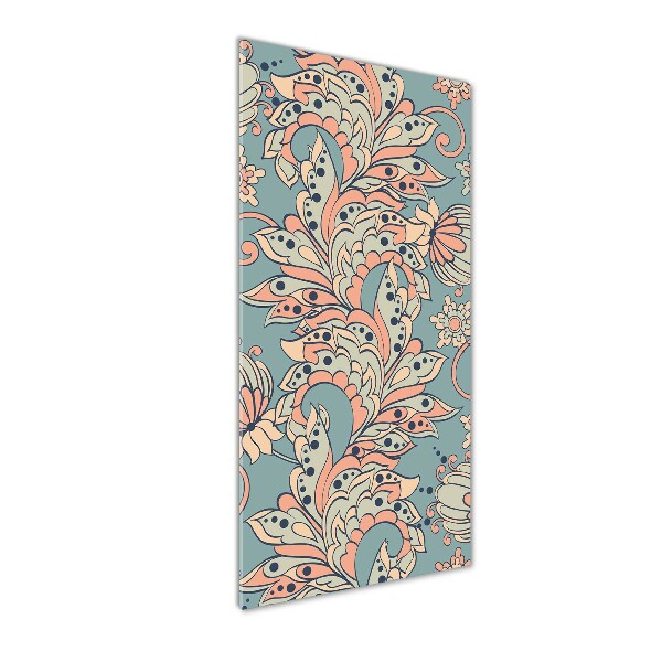 Foto auf glas vertikales Ethnische Blumen