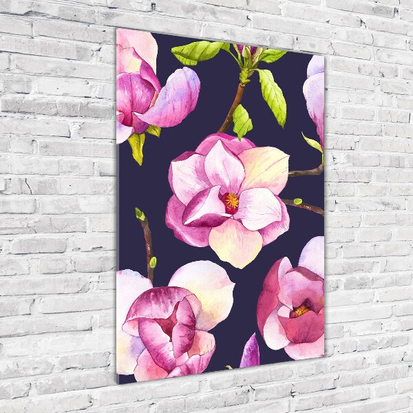 Bild aus glas vertikales Magnolie