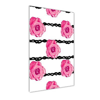 Glasbild vertikales Rosen