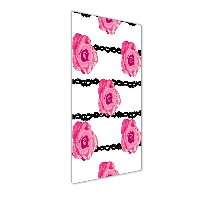 Glasbild vertikales Rosen