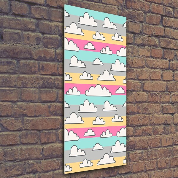 Glasbild vertikales Bunter Wolkenhintergrund