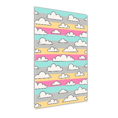 Glasbild vertikales Bunter Wolkenhintergrund