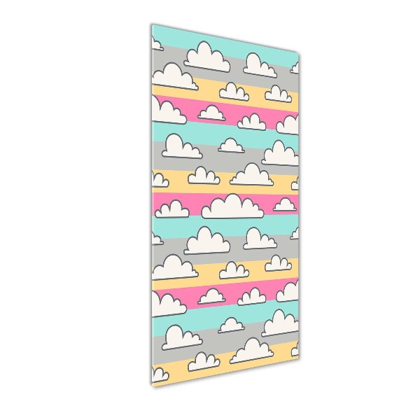 Glasbild vertikales Bunter Wolkenhintergrund
