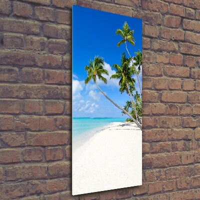 Glasbild vertikales Tropischer Strand