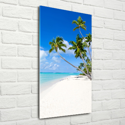 Glasbild vertikales Tropischer Strand