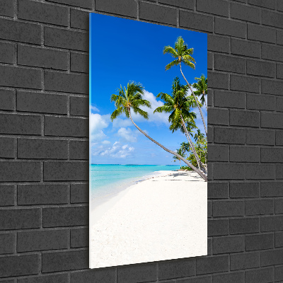 Glasbild vertikales Tropischer Strand