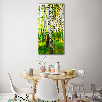 Bild aus glas vertikales Birkenwald