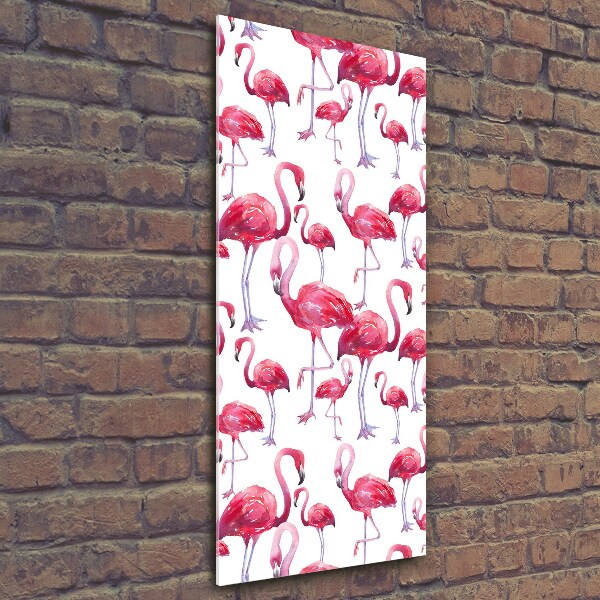 Foto auf glas vertikales Flamingos