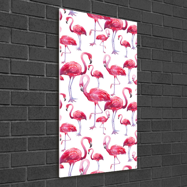 Foto auf glas vertikales Flamingos
