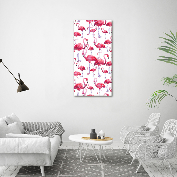 Foto auf glas vertikales Flamingos