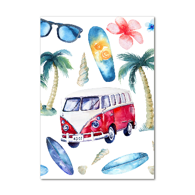 Glasbild vertikales Surfer-Set