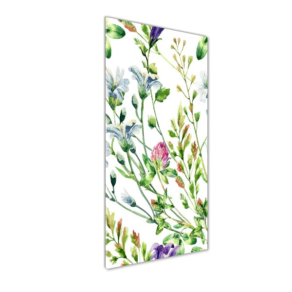 Glasbild vertikales Wildblumen
