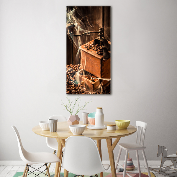 Bild aus glas vertikales Kaffeebohnen