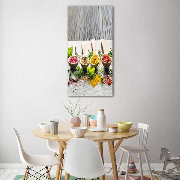 Glasbild vertikales Gewürze