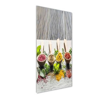 Glasbild vertikales Gewürze