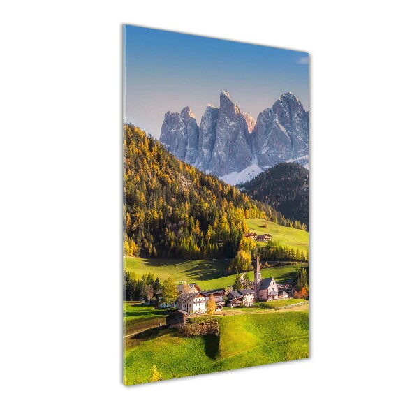 Foto auf glas vertikales Eine Stadt in den Bergen