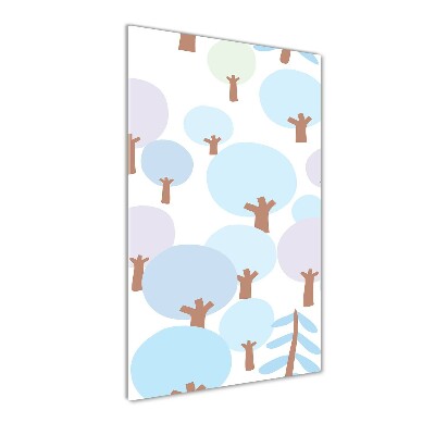 Glasbild vertikales Bäume