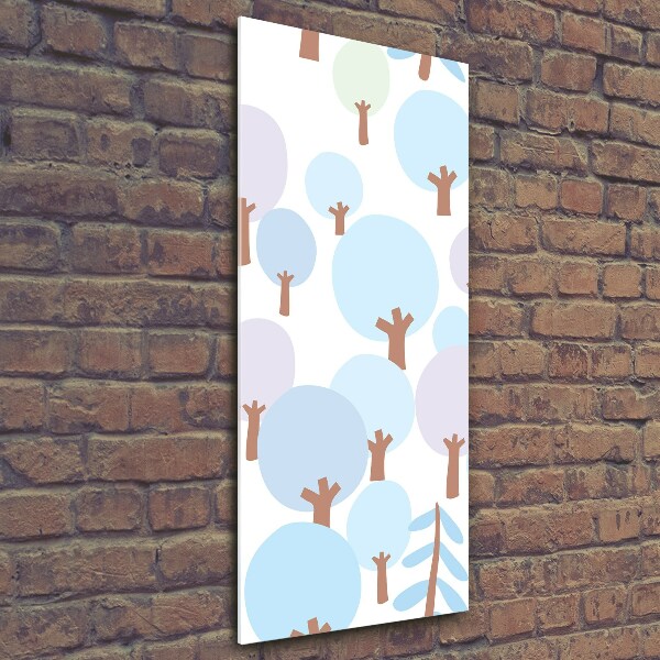 Glasbild vertikales Bäume