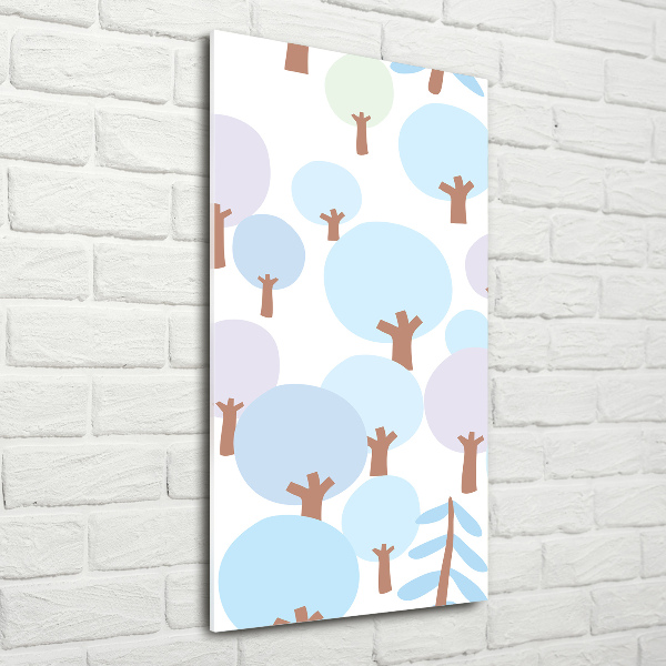 Glasbild vertikales Bäume