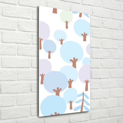 Glasbild vertikales Bäume