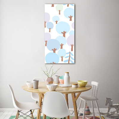 Glasbild vertikales Bäume