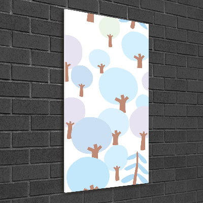 Glasbild vertikales Bäume