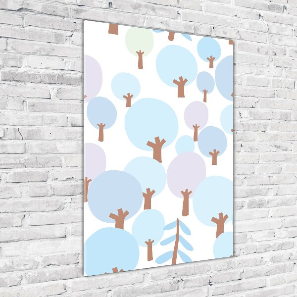 Glasbild vertikales Bäume