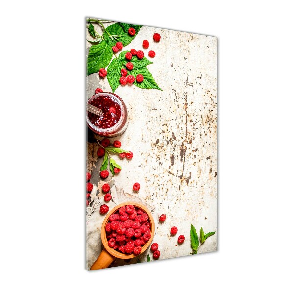 Foto auf glas vertikales Himbeermarmelade