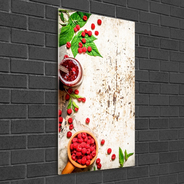 Foto auf glas vertikales Himbeermarmelade