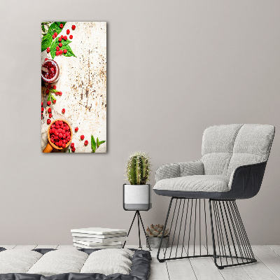 Foto auf glas vertikales Himbeermarmelade