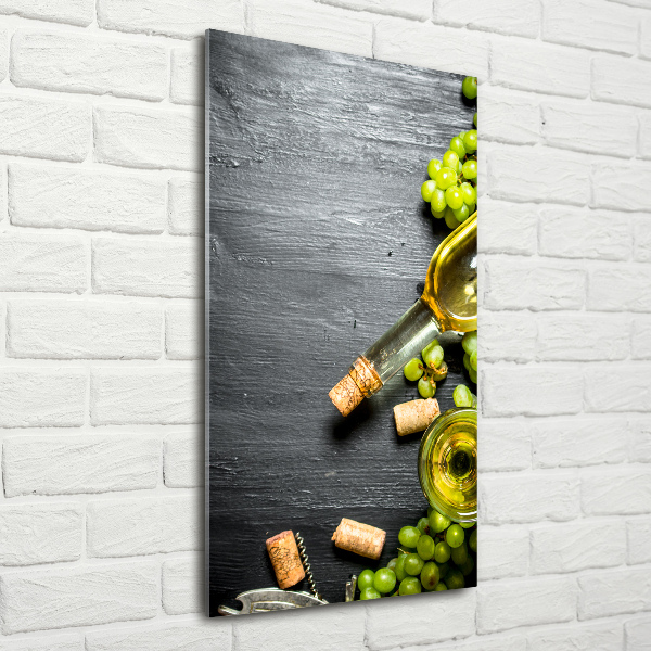 Bild aus glas vertikales Trauben und Wein