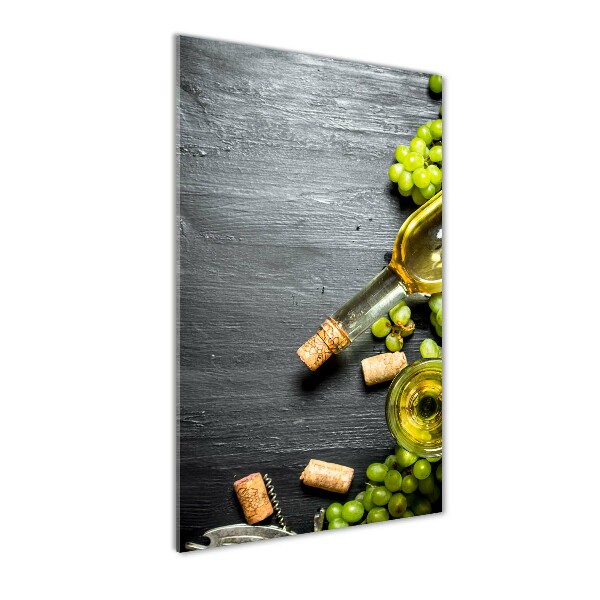 Bild aus glas vertikales Trauben und Wein