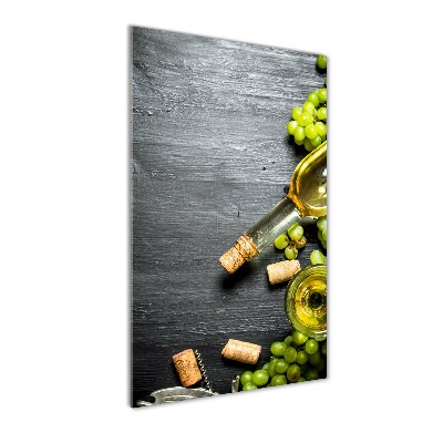 Bild aus glas vertikales Trauben und Wein