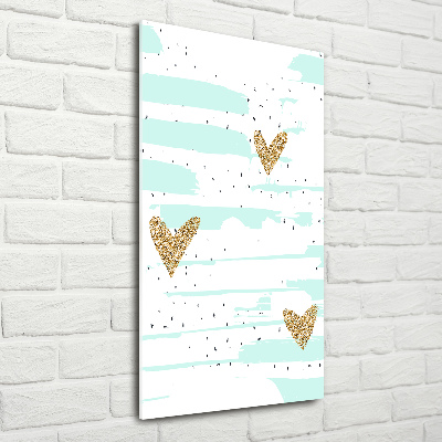 Bild aus glas vertikales Herzen und Punkte