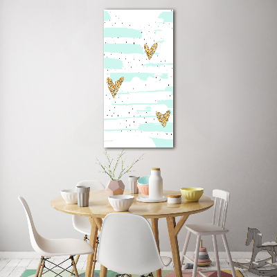 Bild aus glas vertikales Herzen und Punkte