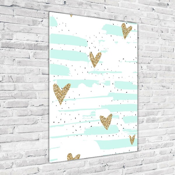 Bild aus glas vertikales Herzen und Punkte